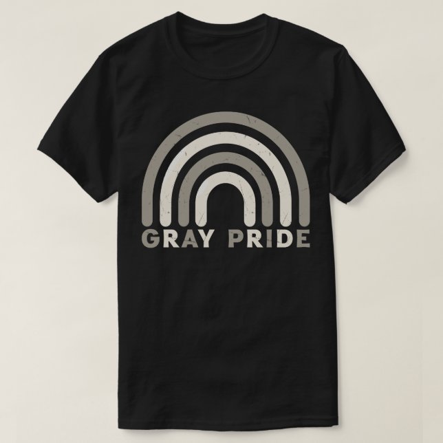 Grått Pride Retro Rainbow Deign T Shirt (Design framsida)