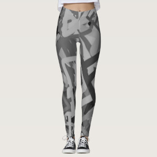 Grått Print Leggings