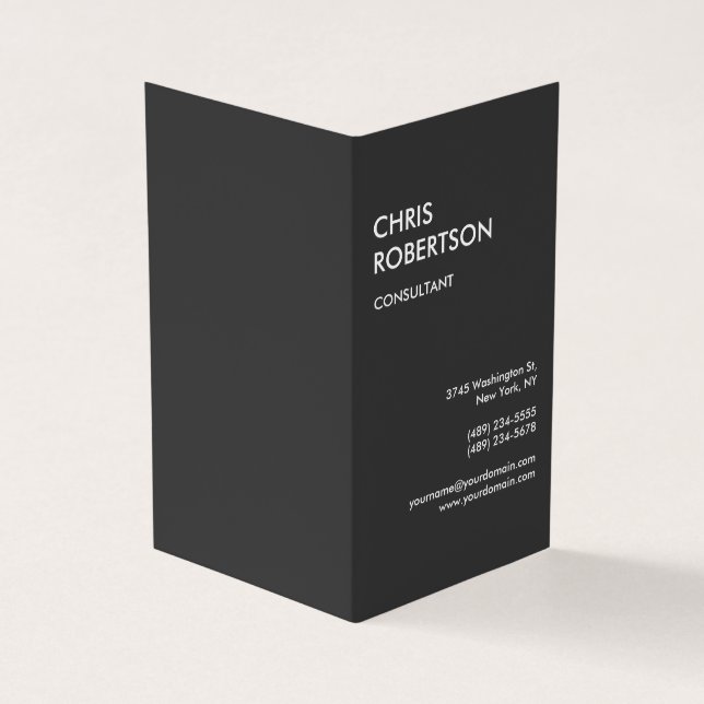 Grått Professionell Company Work Minimalist Visitkort (Utsida)