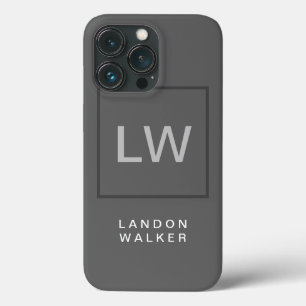 Grått professionell - enkel modern initialer monog