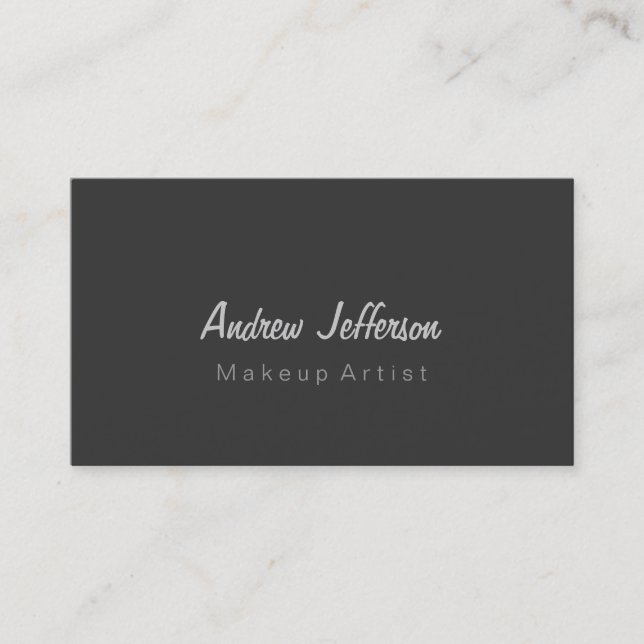 Grått Professionell Makeup Artist Affärskort Visitkort (Framsida)