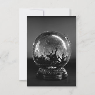 Grått Psychic Crystal Boll Tack Kort