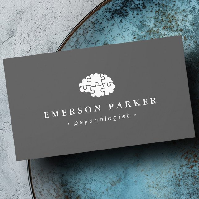 Grått psykolog psykiatrist råder modern visitkort (Gray psychologist psychiatrist counselor modern business card)
