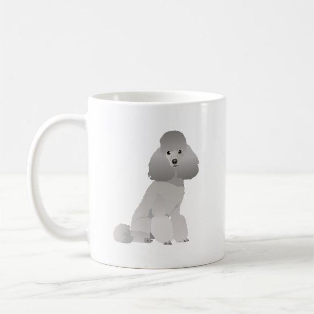 Grått Pudel Hund Kaffemugg (Vänster)