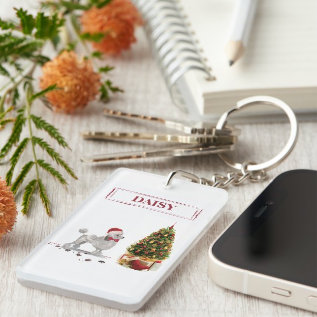 Grått Pudel Hund med Träd (Högra Framsidan)