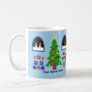 Grått Pudel jul #4 Mugg