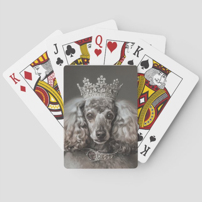 Grått Pudel som varit prinsessa Casinokort (Baksidan)
