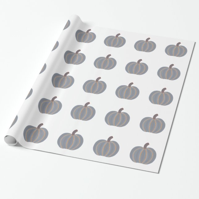 Grått Pumpkin Orange Ljus Wrapping Papper Presentpapper (Utrullad)