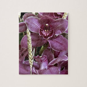 Grått purpurfärgat Orchidpussel Pussel
