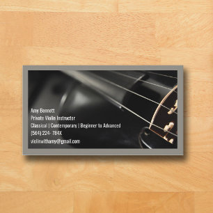 Grått Qr Code Black Violin Violinist Visitkort