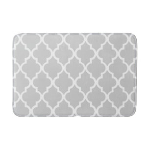 Grått Quatrefoil Tiles Mönster Badrumsmatta