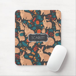 Grått Rabbit Mosaic Colorful Personlig Mönster Musmatta