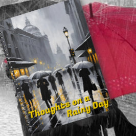 Grått Rainy City Street Scene Anteckningsbok