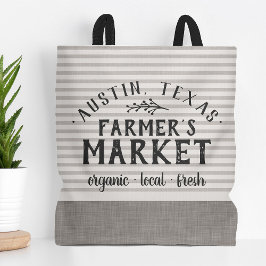 Grått Rand Anpassningsbar Farmer Tygkasse