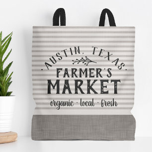 Grått Rand Anpassningsbar Farmer Tygkasse
