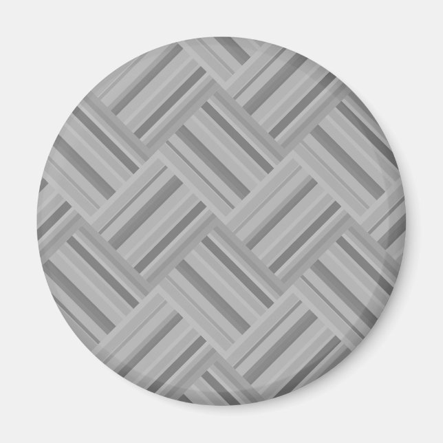 Grått rand diagonalväv mönster magnet (Framsidan)
