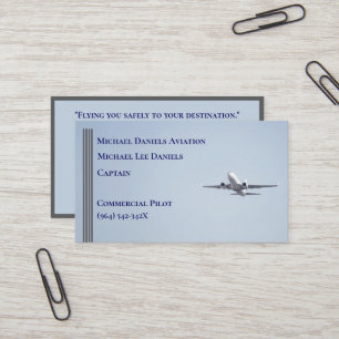 Grått Rand Kommersiellt flygplanskapten Pilot Visitkort