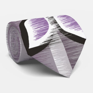 Grått rand lila petals modern blöt-färg slips