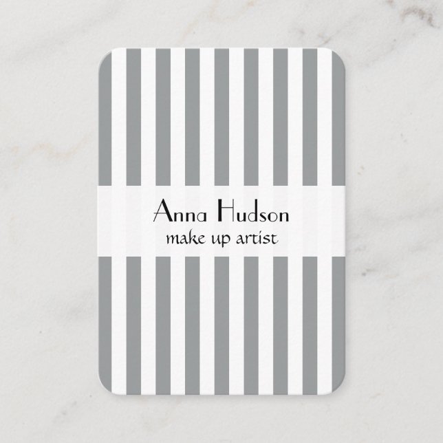 Grått Rand, Lila Rand, stripe Mönster Visitkort (Framsida)