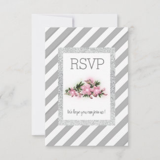 Grått rand med silver glitter-remsan OSA kort