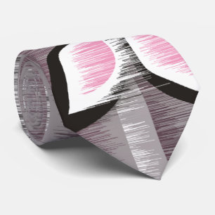 Grått rand rosa petals modern blöt-färg slips