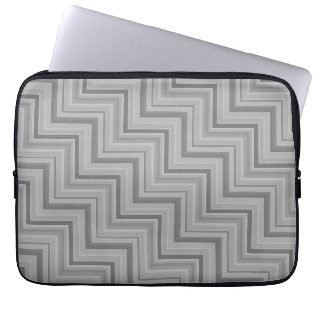 Grått rand trappor mönster laptop sleeve (Framsidan)