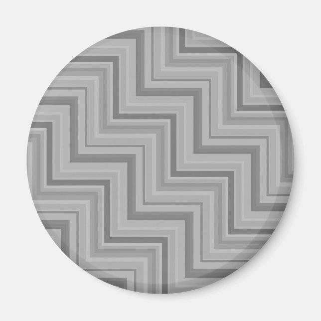 Grått rand trappor mönster magnet (Framsidan)