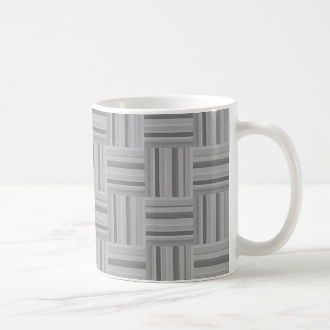 Grått rand väv mönster kaffemugg (Höger)