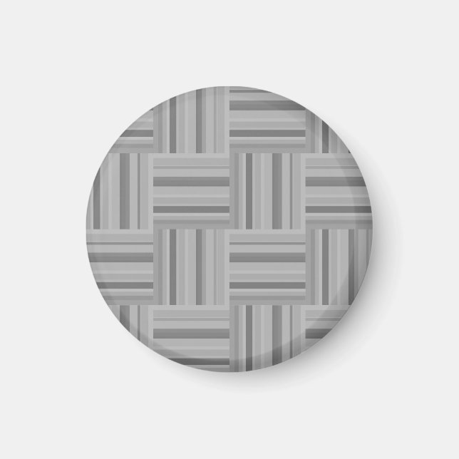 Grått rand väv mönster magnet (Framsidan)