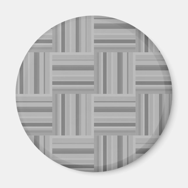 Grått rand väv mönster magnet (Framsidan)