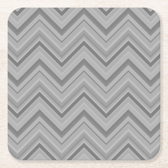 Grått rand zigzag mönster underlägg papper kvadrat (Framsidan)