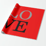 Grått Red Background Kärlek Bröllop Presentpapper<br><div class="desc">Du kan enkelt byta typsnitt och färg. Du kan också lägga till logotypen och bakgrundsbilden som du vill.</div>