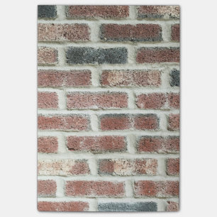 Grått Red Bricks Wall Background Struktur Post-it Block