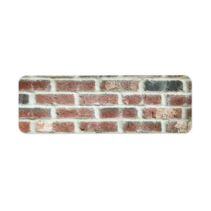 Grått Red Bricks Wall Background Struktur Returadress Etikett