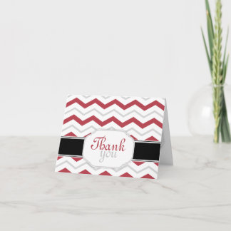 Grått & Red Chevron-Trendig - tack för dina kort