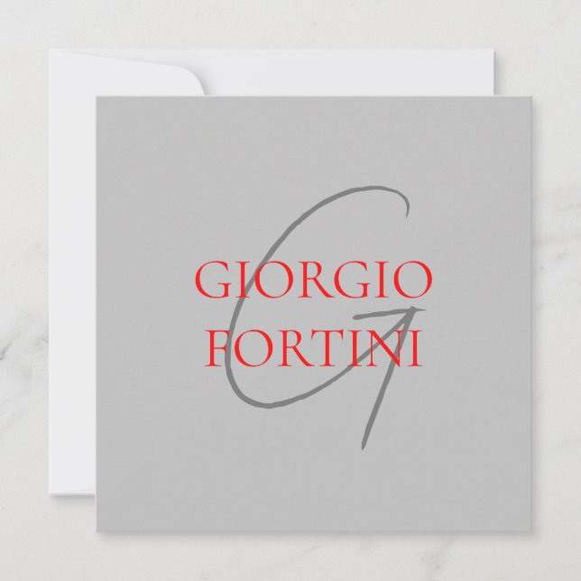 Grått Red Ditt namn - första monogram Modern (Framsida)