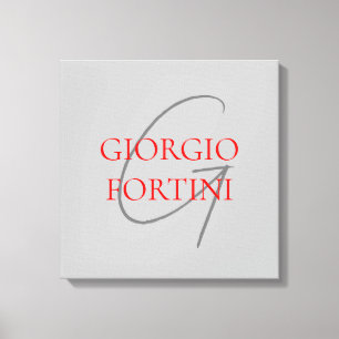 Grått Red Ditt namn - första monogram Modern Canvastryck