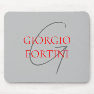 Grått Red Ditt namn - första monogram Modern Musmatta