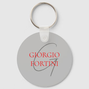 Grått Red Ditt namn - första monogram Modern Nyckelring
