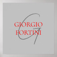 Grått Red Ditt namn - första monogram Modern