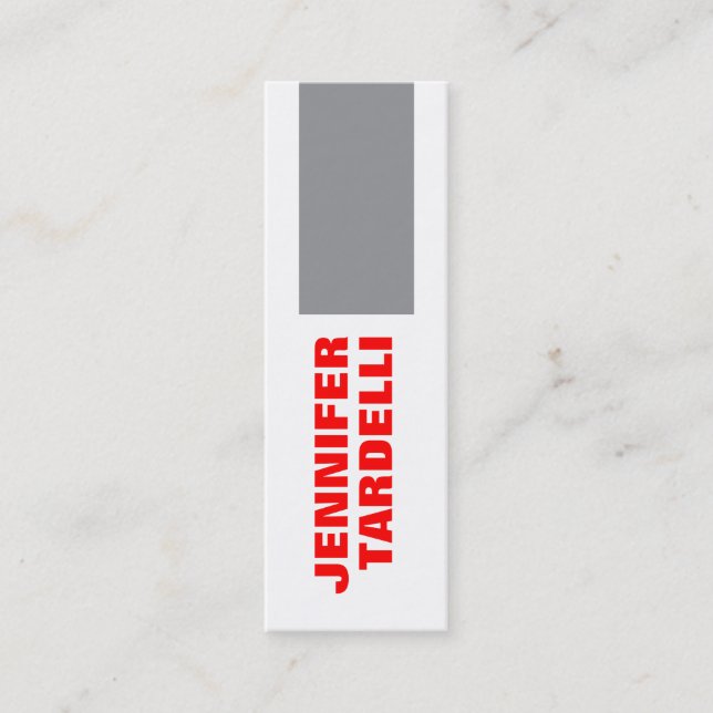 Grått Red Fold Minimalist Modern Professionell Mini Visitkort (Framsida)