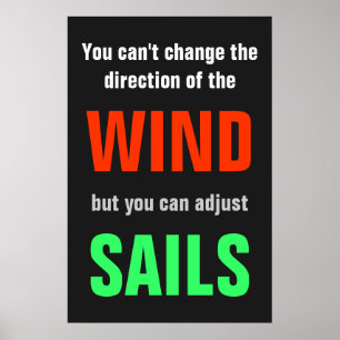Grått Red Grönt Quote Success Direction Print Poster