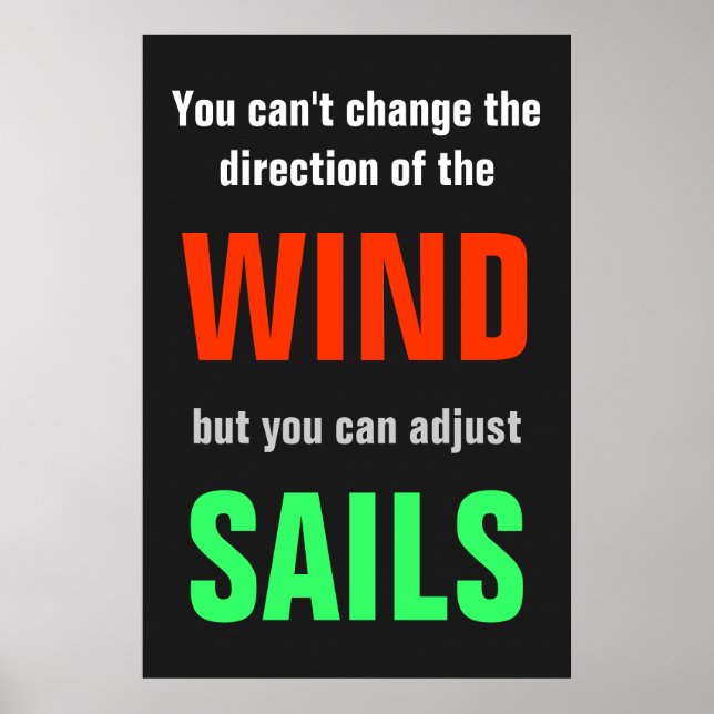 Grått Red Grönt Quote Success Direction Print Poster (Framsidan)