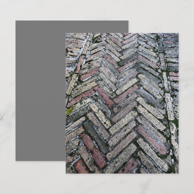 Grått Red Herringbone Pavers Scrapbook Papper (Fram/baksida)