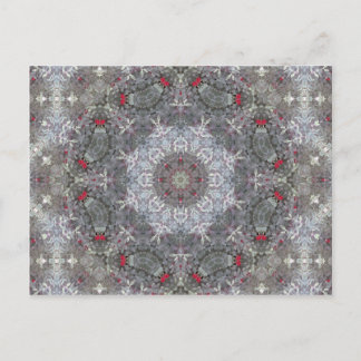 Grått & Red Mandala Vykort