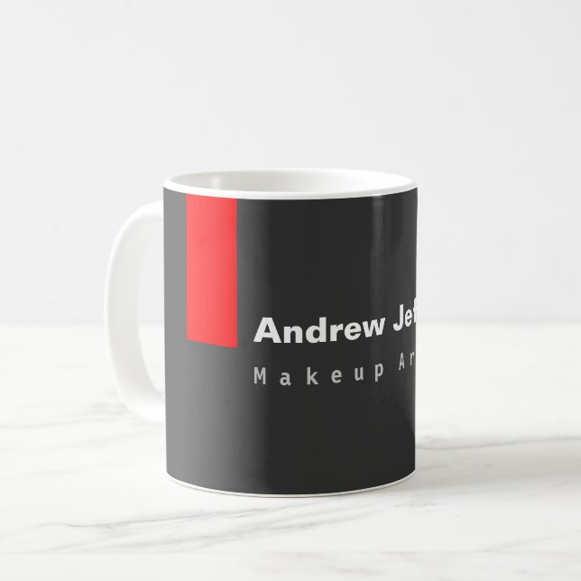 Grått Red Minimalist Modern Plain (ynkligt) Kaffemugg (Framsida vänster)