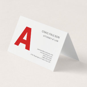 Grått Red Monogram Attorney på Law Modern Visitkort