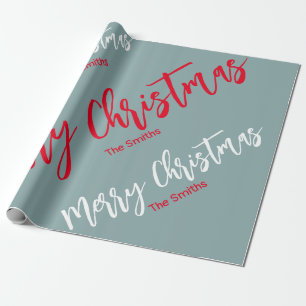 GRÅTT RED OCH WHITE PERSONLIG GOD JUL PRESENTPAPPER