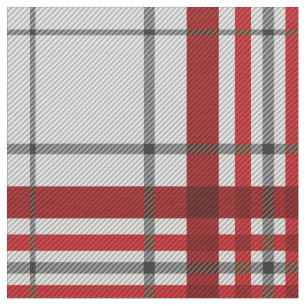 Grått Red Ped Mönster Tyg