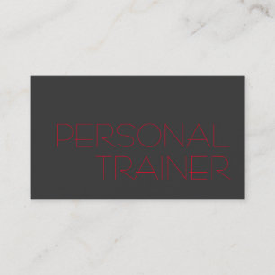 Grått Red Personal Trainer Fitness Sport Visitkort